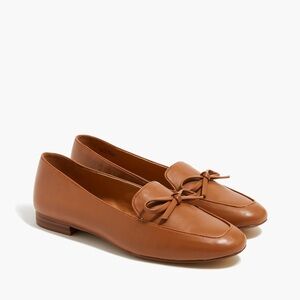 J.Crew tan bow loafers